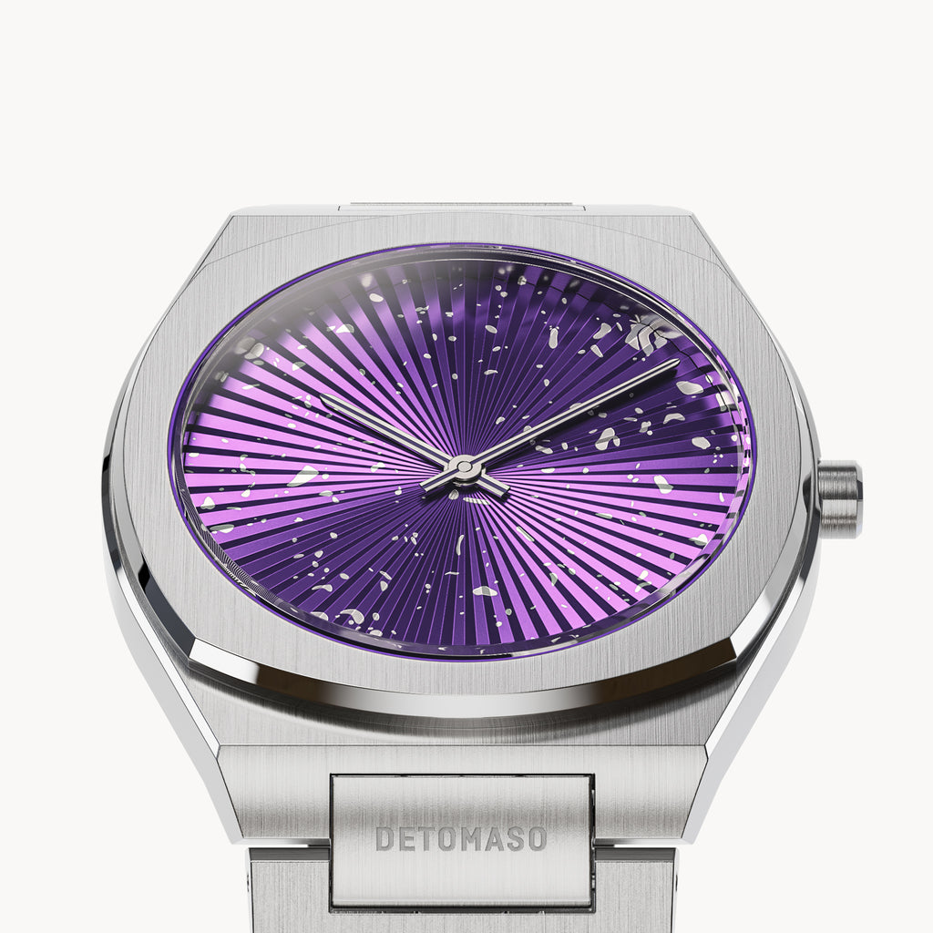 VOLTRE PURPLE BURST - Stainless steel Silver Brushed - Detomaso Watches