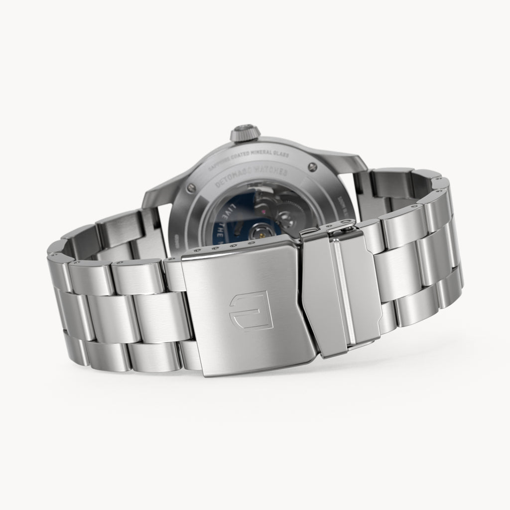 URBAN EXPLORER AUTOMATIC GMT
 SILVER BLUE
 - Stainless steel Silver Brushed - Detomaso Watches