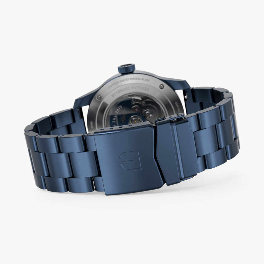 BLUE EXPLORER AUTOMATIC - Stainless steel Blue Brushed - Detomaso Watches