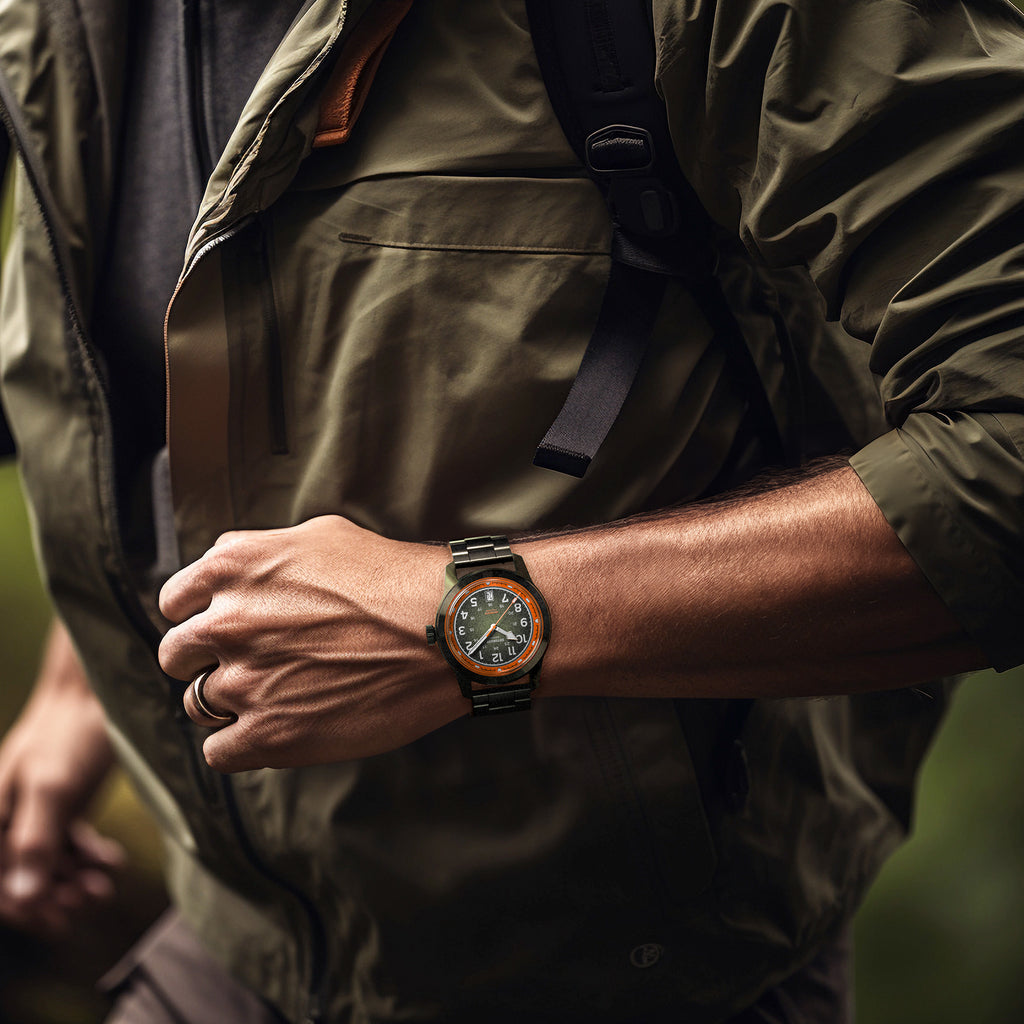 GREEN EXPLORER AUTOMATIC - Stainless steel Olive Brushed - Detomaso Watches
