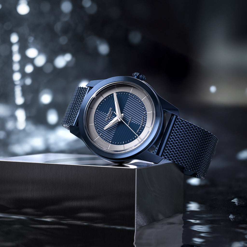 CLASSIC AUTOMATIC DEEP BLUE - Mesh Blue Brushed - Detomaso Watches