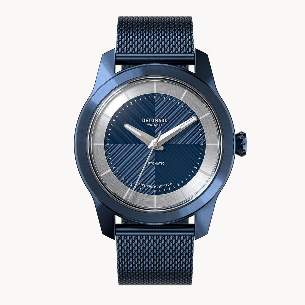 CLASSIC AUTOMATIC DEEP BLUE - Mesh Blue Brushed - Detomaso Watches