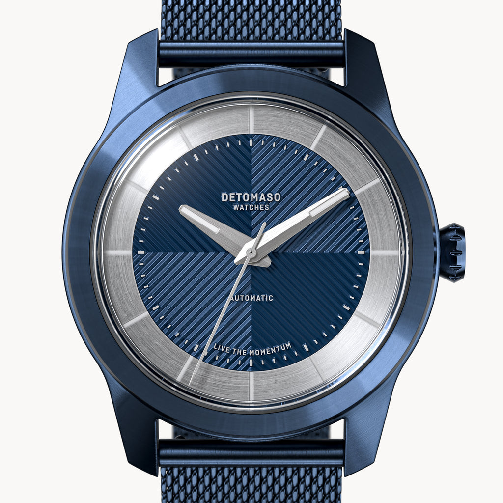 CLASSIC AUTOMATIC DEEP BLUE - Mesh Blue Brushed - Detomaso Watches
