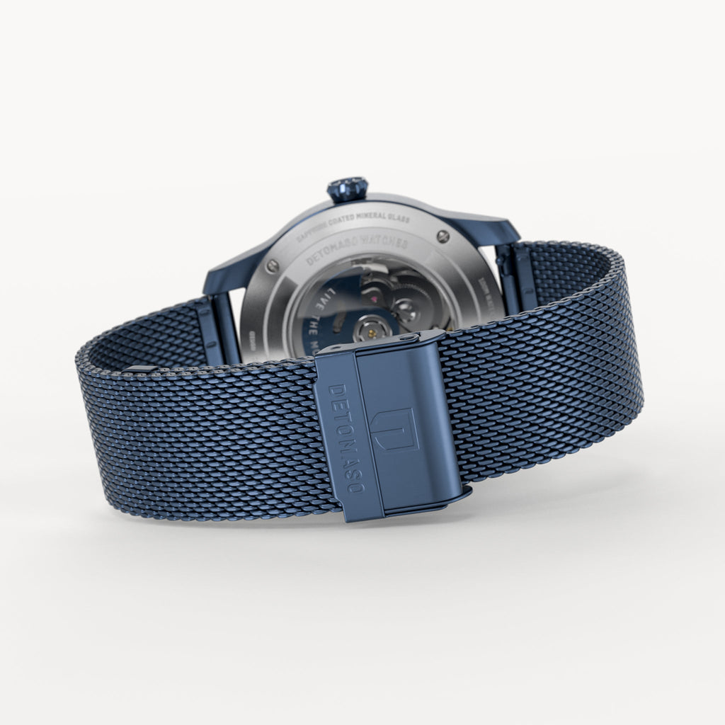 CLASSIC AUTOMATIC DEEP BLUE - Mesh Blue Brushed - Detomaso Watches