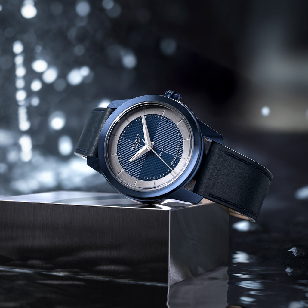 CLASSIC AUTOMATIC DEEP BLUE - Leather Blue Toscano - Detomaso Watches