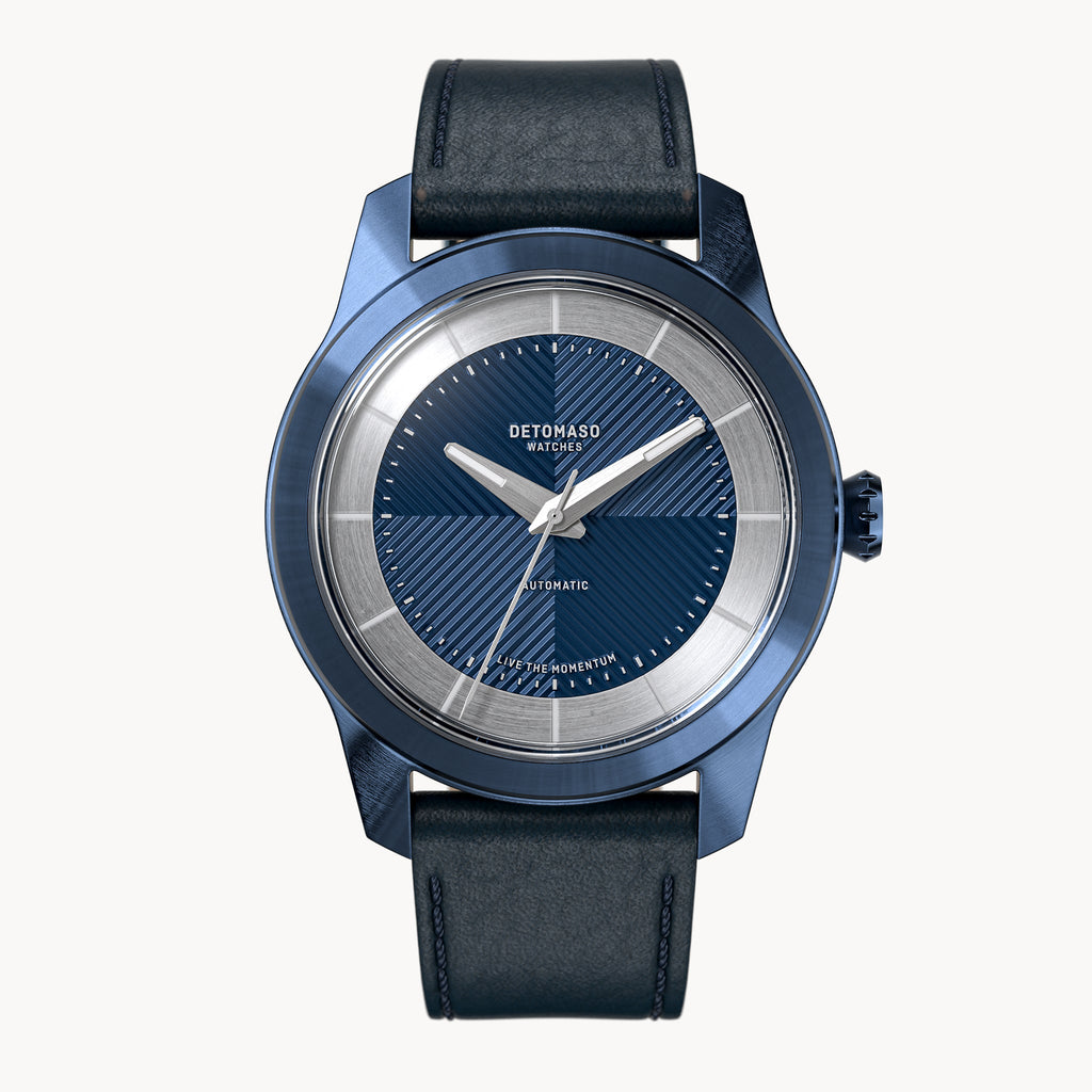 CLASSIC AUTOMATIC DEEP BLUE - Leather Blue Toscano - Detomaso Watches