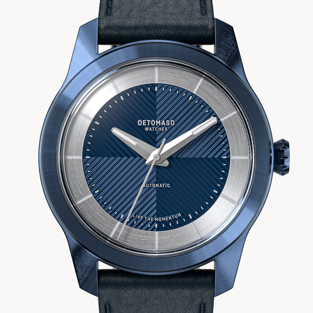 CLASSIC AUTOMATIC DEEP BLUE - Leather Blue Toscano - Detomaso Watches