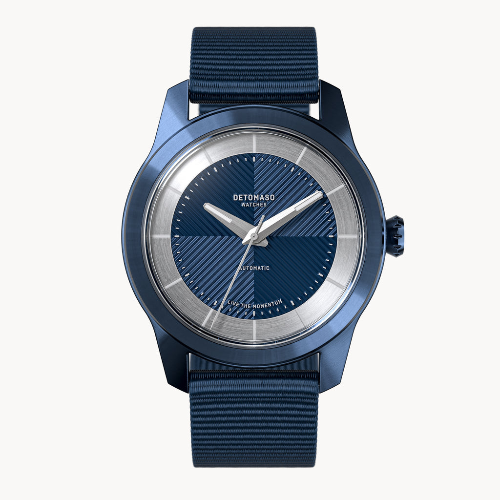 CLASSIC AUTOMATIC DEEP BLUE - Ocean Plastic Dark blue Woven - Detomaso Watches
