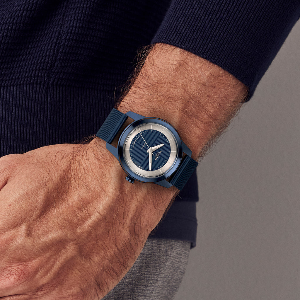 CLASSIC AUTOMATIC DEEP BLUE - Ocean Plastic Dark blue Woven - Detomaso Watches
