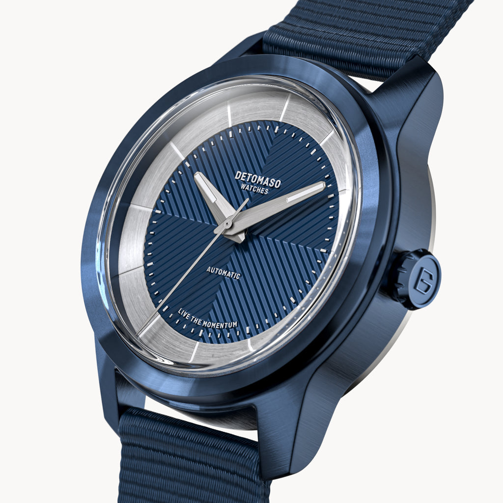 CLASSIC AUTOMATIC DEEP BLUE - Ocean Plastic Dark blue Woven - Detomaso Watches