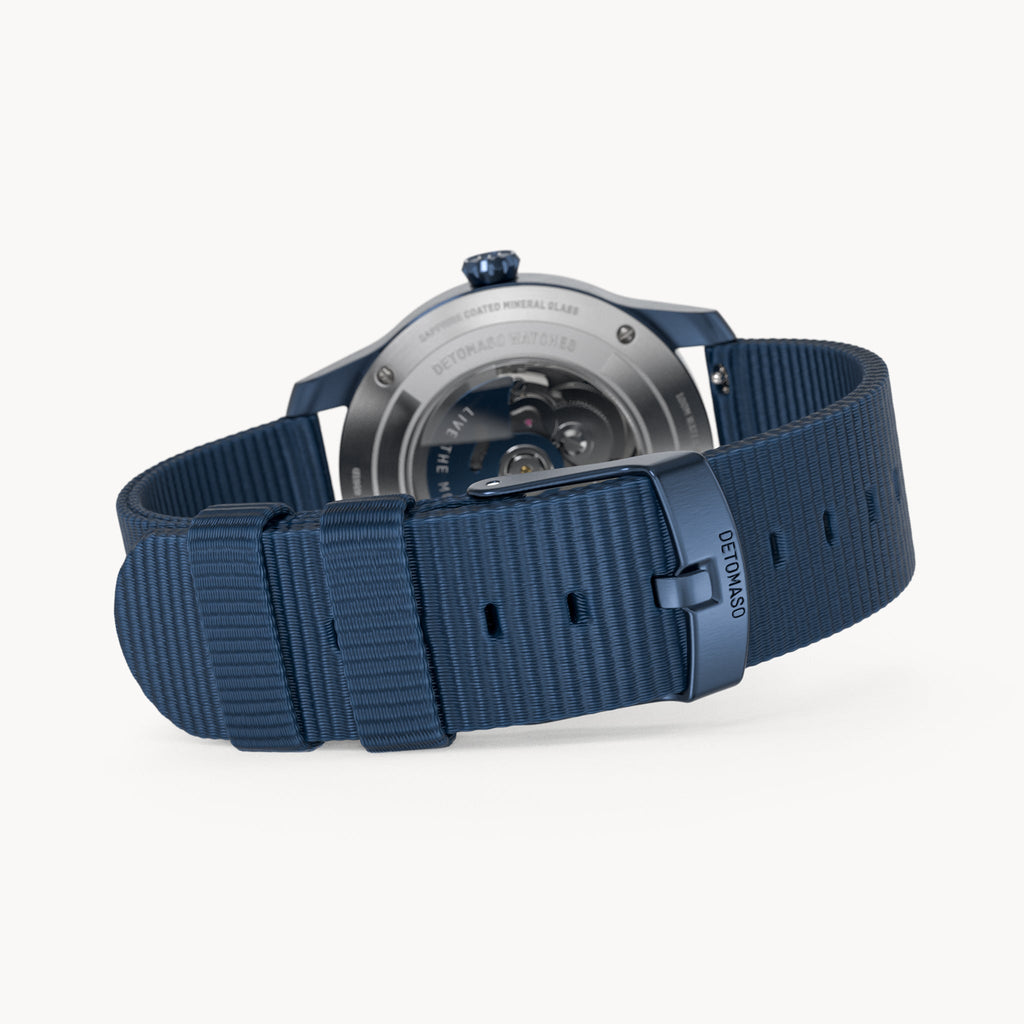 CLASSIC AUTOMATIC DEEP BLUE - Ocean Plastic Dark blue Woven - Detomaso Watches