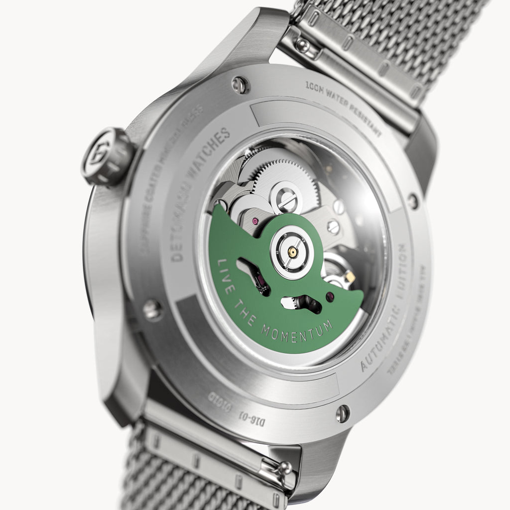 CLASSIC AUTOMATIC FOREST GREEN - Mesh Silver Brushed - Detomaso Watches