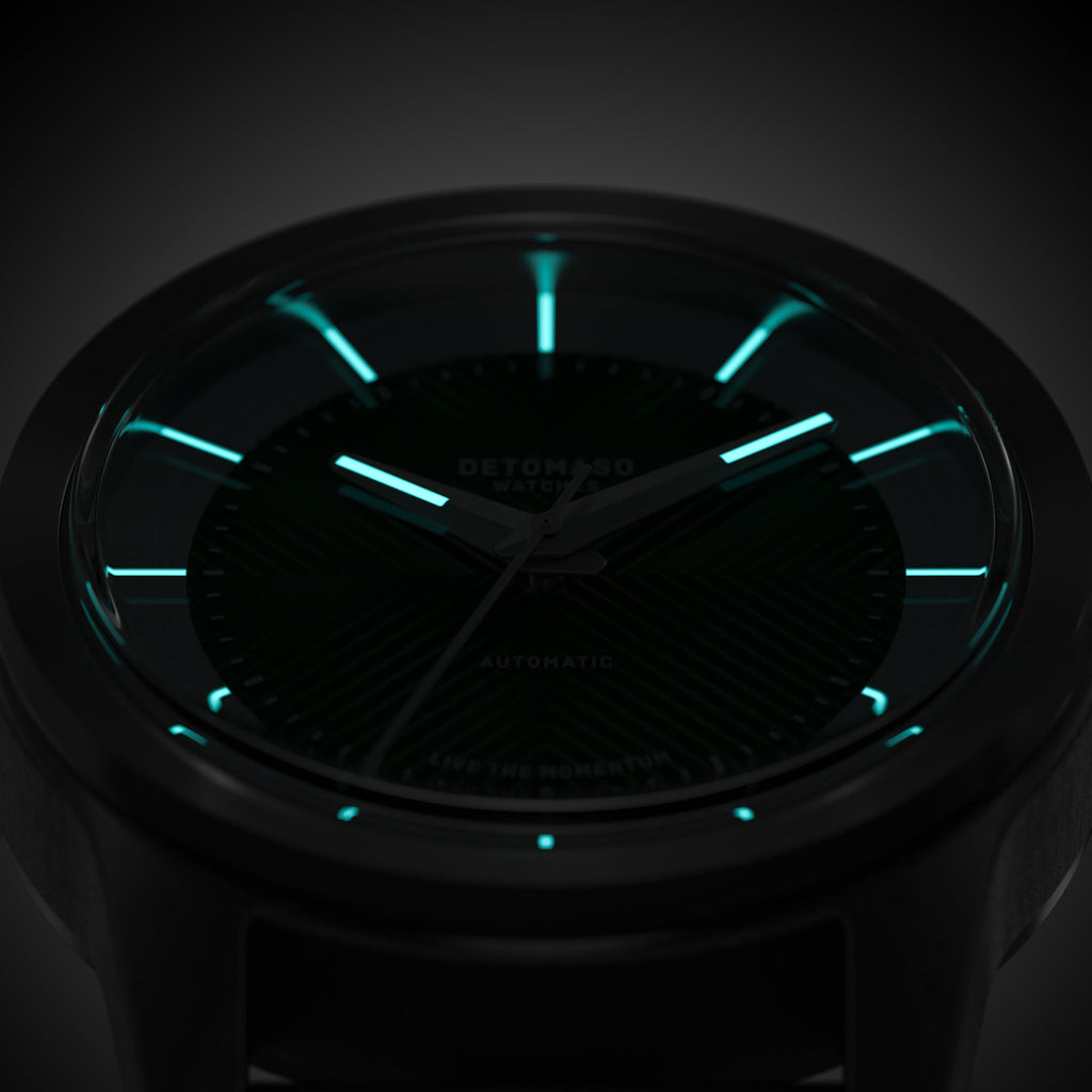 CLASSIC AUTOMATIC FOREST GREEN - Vegan Apple Leather Brown Smooth - Detomaso Watches