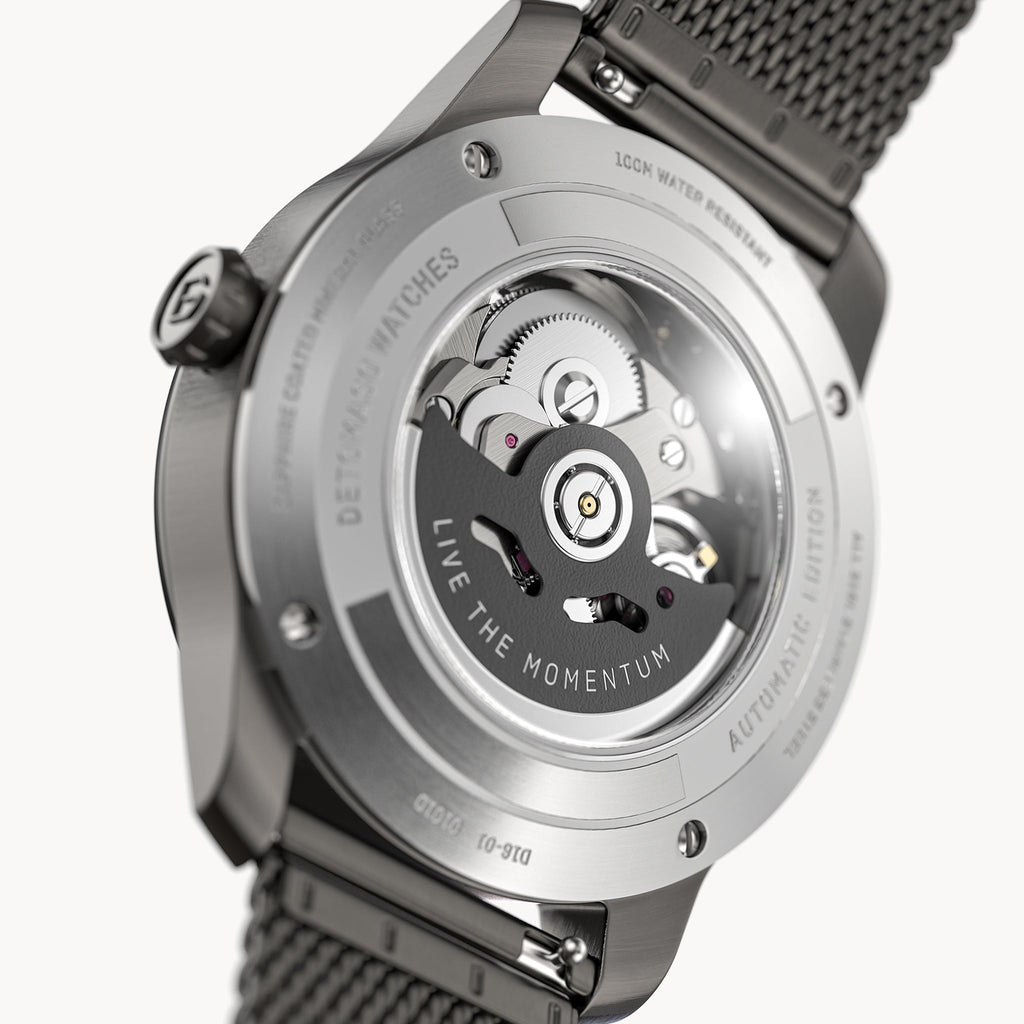 CLASSIC AUTOMATIC SLATE BLACK - Mesh Dark Gun Brushed - Detomaso Watches
