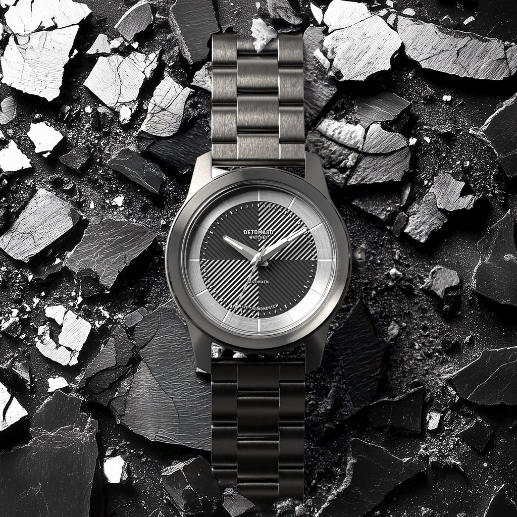 CLASSIC AUTOMATIC SLATE BLACK - Stainless steel Dark Gun Brushed - Detomaso Watches