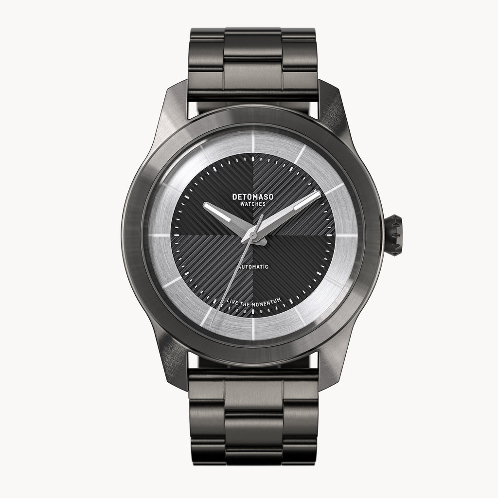 CLASSIC AUTOMATIC SLATE BLACK - Stainless steel Dark Gun Brushed - Detomaso Watches