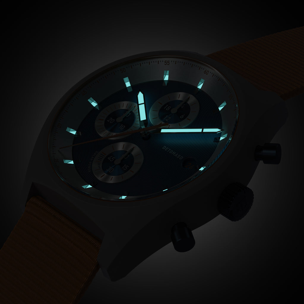 D10 CHRONO SOLAR
 GRAY BLUE
 - Ocean Plastic Orange Woven - Detomaso Watches