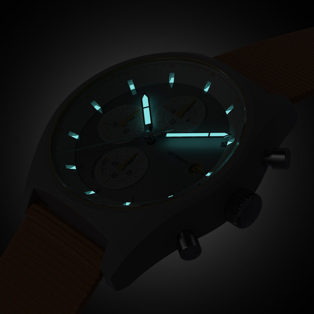 D10 CHRONO SOLAR
 GRAY YELLOW
 - Ocean Plastic Orange Woven - Detomaso Watches