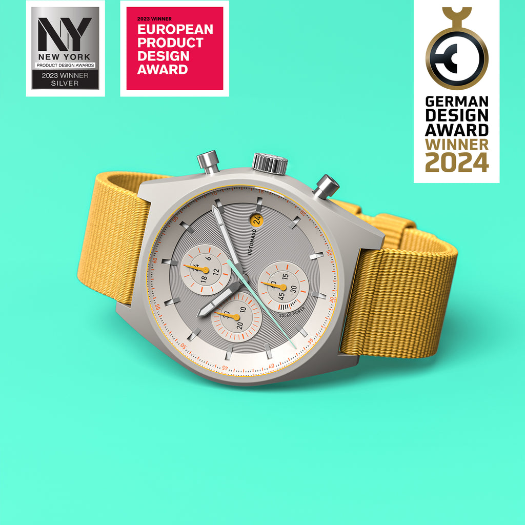 D10 CHRONO SOLAR
 GRAY YELLOW
 - Ocean Plastic Yellow Woven - Detomaso Watches