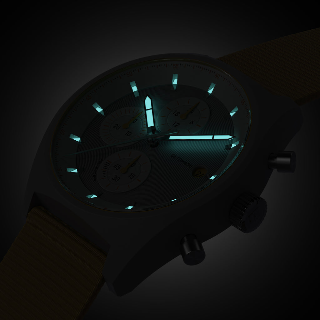 D10 CHRONO SOLAR
 GRAY YELLOW
 - Ocean Plastic Yellow Woven - Detomaso Watches