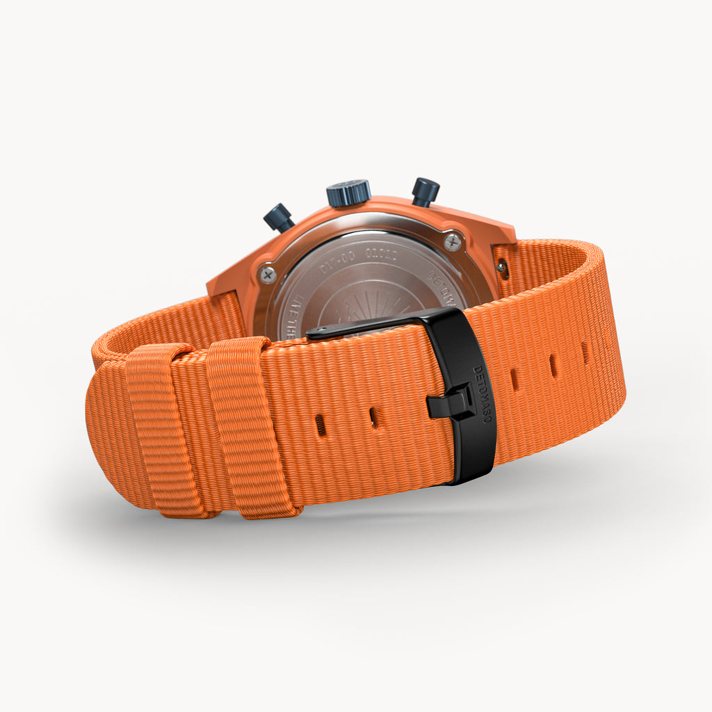 D10 CHRONO SOLAR
 ORANGE BLUE - Ocean Plastic Orange Woven - Detomaso Watches
