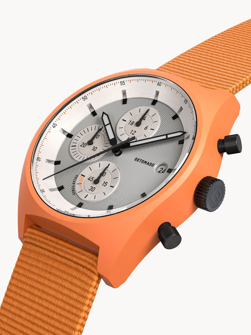D10 CHRONO SOLAR ORANGE SILVER Ocean Plastic Orange Woven