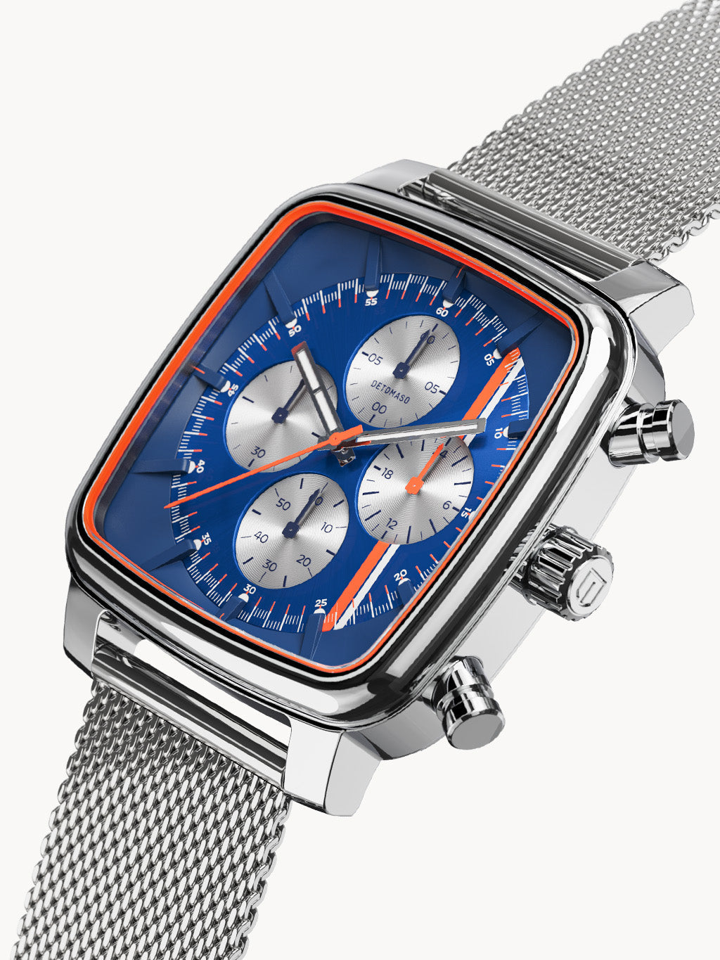 D20 CHRONOGRAPH STRADALE SILVER BLUE ORANGE Mesh Silver Glossy
