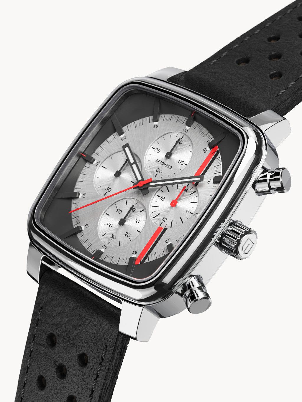 D20 CHRONOGRAPH STRADALE SILVER BLACK Leather Black Racing