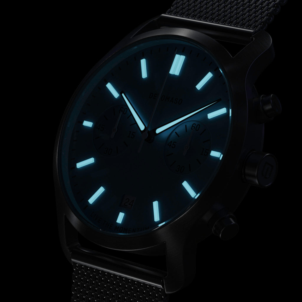 SORPASSO CHRONO MINTY BLUE - Mesh Silver Brushed - Detomaso Watches