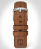 LEATHER STRAP ECRU BROWN - silver glossy