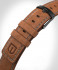 LEATHER STRAP ECRU BROWN - black matte