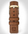 LEATHER STRAP ECRU BROWN - gold glossy