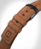 LEATHER STRAP ECRU BROWN - black brushed
