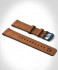 LEATHER STRAP ECRU BROWN - dark blue matte gebürs