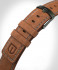 LEATHER STRAP ECRU BROWN - olive green brushed
