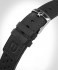 LEATHER STRAP RACING BLACK - silver glossy