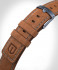 LEATHER STRAP ECRU BROWN - blue matte