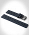 LEATHER STRAP RACING BLUE - black matte gebürste