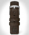 LEATHER STRAP DARK BROWN CLASSIC - silver glänzen