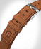 LEATHER STRAP BROWN CLASSIC - silver brushed