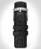 LEATHER STRAP BLACK CLASSIC - silver matte brushe