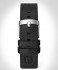 LEATHER STRAP RACING BLACK - silver matte