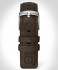 LEATHER STRAP DARK BROWN CLASSIC - silver matte g