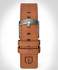 LEATHER STRAP RACING BROWN - silver glossy