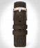 LEATHER STRAP DARK BROWN CLASSIC - rose gold glän