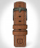LEATHER STRAP ECRU BROWN - olive green brushed