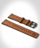 LEATHER STRAP ECRU BROWN - olive green brushed