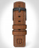 LEATHER STRAP ECRU BROWN - black brushed
