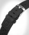 LEATHER STRAP RACING BLACK - silver matte