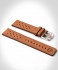 LEATHER STRAP RACING BROWN - rose gold glossy